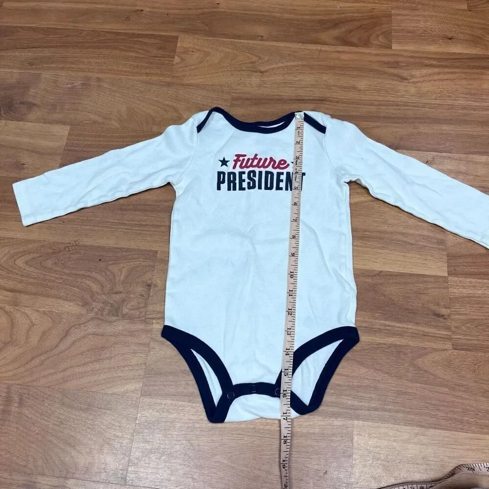 Carter's Baby Boys Future President Long Sleeve Single Bodysuit Ivory Size 24M